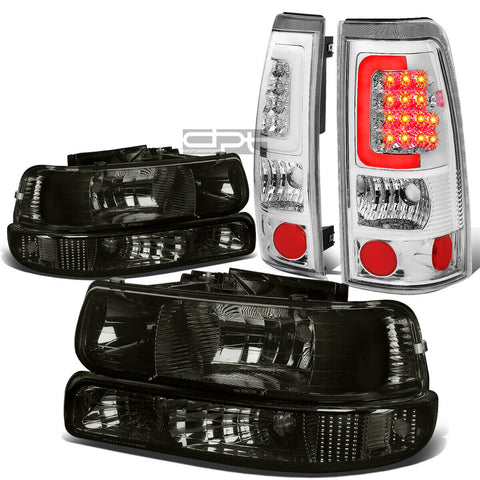 99-02 SILVERADO SMOKED HEADLIGHT+CLEA