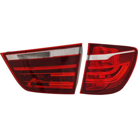 Tail Light Set For 2011-2017 BMW X3 Right Inner and Outer Clear/Red Halogen