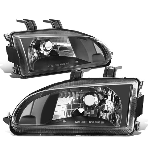 1992-1995 Honda Civic EG EH EJ Black Housing Clear Lens Left+Right Headlight