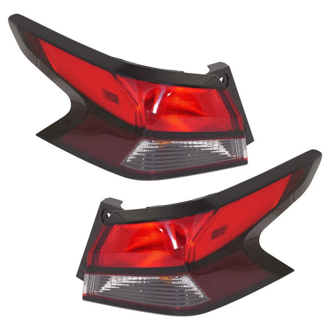 Tail Light Set For 2020-2021 Nissan Versa Left and Right Outer Clear/Red Halogen