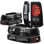 99-02 SILVERADO BLACK HEADLIGHT+BUMP