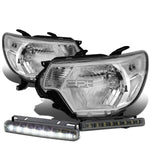 CHROME HOUSING HEAD+CLEAR LENS CORNER+SMOKED LED FOG LIGHT KIT  12-15 TACOMA