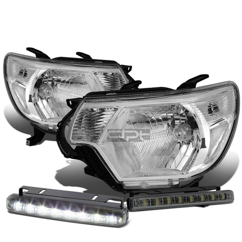 CHROME HOUSING HEAD+CLEAR LENS CORNER+SMOKED LED FOG LIGHT KIT  12-15 TACOMA