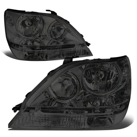 1999-2003 LEXUS RX300 PAIR SMOKED HOUSING CLEAR CORNER HEADLIGHT/LAMP SET