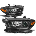 16-20 Toyota Tacoma Black Hosuing Amber Corner Projector Headlight/Lamp