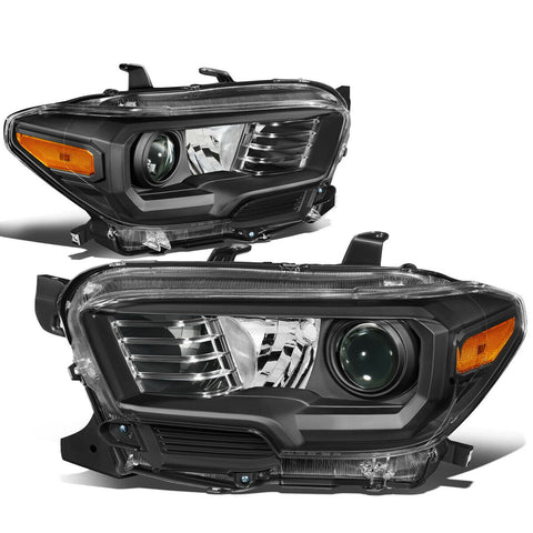 16-20 Toyota Tacoma Black Hosuing Amber Corner Projector Headlight/Lamp