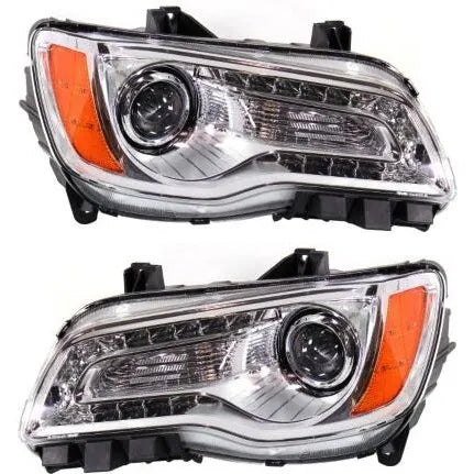 Headlight Set For 2011-2014 Chrysler 300 Left and Right With Bulb 2Pc