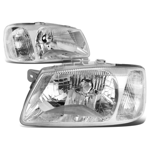 2000-2002 Accent Pair Chrome Housing Clear Corner Bumper Headlight/Lamp Set