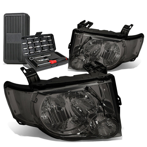 2008-2012 d Escape Pair Smoked/Clear Side Headlight Head Lamps+Tool Box