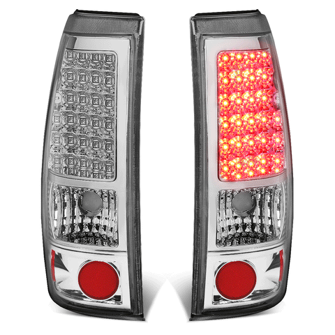 1999-2003 Silverado Sierra 1500 2500 Full LED Tail Brake Light Lamps Chrome