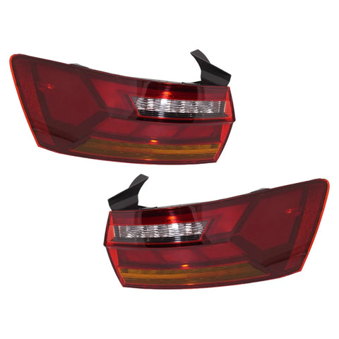 Tail Light Set For 2019 Volkswagen Jetta Left and Right Amber/Red Halogen/LED