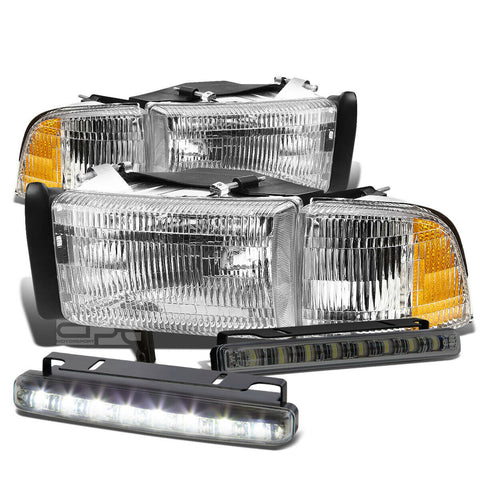 CHROME HOUSING CLEAR HEADLIGHT ASSEMBLY+CORNE