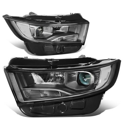 15-18 d Edge OE Style Black Housing Clear Side Projector Headlight Lamps