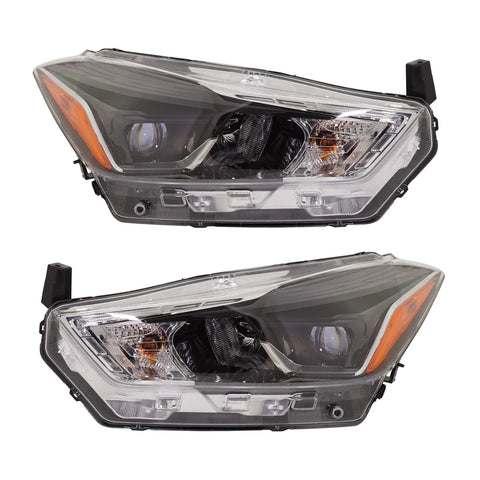 Headlight Set For 2018-2019 Nissan Kicks Driver and Passenger Side Clear Lens