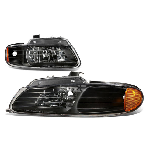1996-1999 Town & Country Grand Caravan OE Style Headlight Headlamp Kit Black
