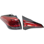 Tail Light Set For 2016-2018 Toyota RAV4 Left Inner and Outer Clear/Red Halogen