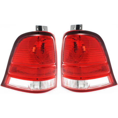 Halogen Tail Light Set For 2004-2007 Ford Freestar Clear & Red Lens 2Pcs