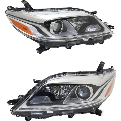 Headlight Set For 2015-2017 Toyota Sienna Limited XLE Models Left and Right 2Pc