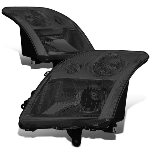 2007-2009 Nissan Sentra Pair Smoked Housing Clear Corner Headlight/Lamp Set