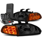 1992-1995 Honda Civic Smoked Housing LED Turn Signal Headlight Lamp+Tool Box