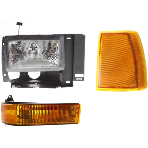 Set of 3 Headlights Driving Head lights Headlamps Passenger Right Side Hand