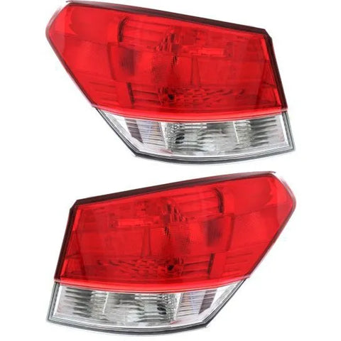 Halogen Tail Light Set For 2010-2014 Subaru Legacy Outer Clear & Red Lens 2Pcs