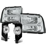 05-07 SUPERDUTY CHROME CLEAR HEADLIGHT+TRUN SIGNAL LAMP+OE BUMPER FOG LIGHT
