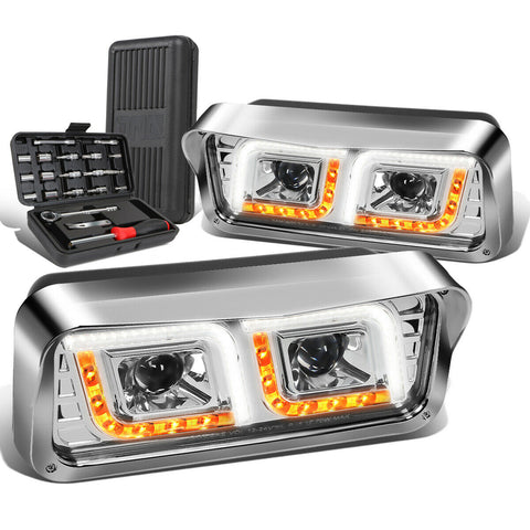 1981-2019 Western Star 4800 Kenworth W900 LED Tube Signal Headlight+Tool Box