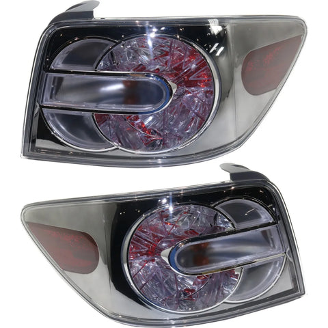 Tail Light Set For 2010-2012 Mazda CX-7 Left and Right Clear/Red Halogen CAPA