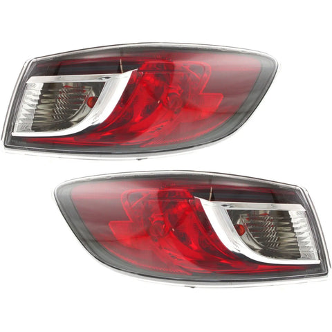 Halogen Tail Light Set For 2010-2013 Mazda 3 Sedan Outer w/ Bulbs 2Pcs