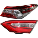 Tail Light Set For 2018-2019 Toyota Camry LH/RH Inner Outer w/ bulb Halogen CAPA