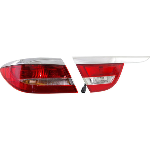 Tail Light Set For 2012-2017 Buick Verano Left Inner Outer Clear Lens Halogen