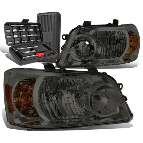 2004-2006 Toyota Highlander Pair Smoked/Amber Side Headlight Lamps+Tool Box