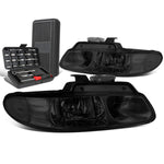 1996-1999 Grand Caravan Smoked/Clear Signal Projector Headlights+Too