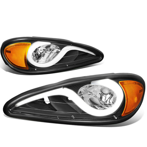 [LED DRL] 1999-2005 PONTIAC GRAND AM BLACK HOUSING AMBER SIDE HEADLIGHT/LAMP