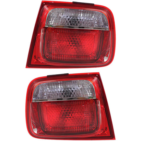 Halogen Tail Light Set For 2013-15 Chevy Malibu Inner Clear/Red w/Bulbs 2Pc CAPA
