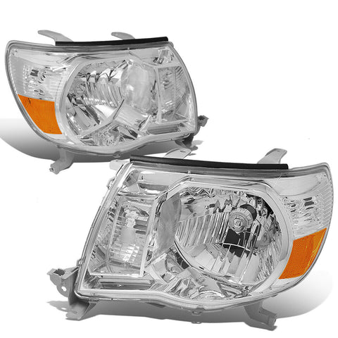 05-11 Toyota Tacoma Pair Chrome Housing Amber Corner Driving Headlight/Lamp