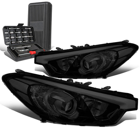 2014-2016 te 5 Koup Smoked/Clear Side Projector Headlight Lamps+Tool Box