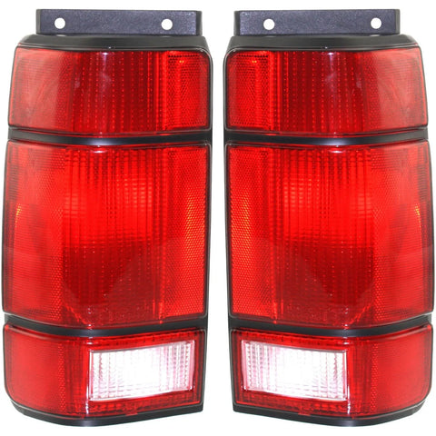 Halogen Tail Light Set For 1991-1994 Ford Explorer Clear & Red Lens 2Pcs