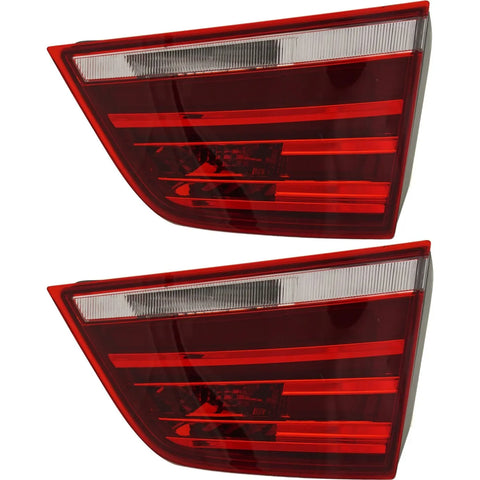 Tail Light Set For 2011-2017 BMW X3 Left and Right Inner Clear/Red Halogen