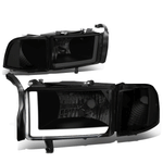 1994-2002 RAM 1500 2500 3500 Tinted/Clear Corner LED DRL Headlight Head Lamp