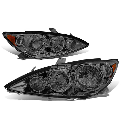 2005-2006 Toyota Camry Pair Smoked Housing Amber Corner Headlight/Lamp Set