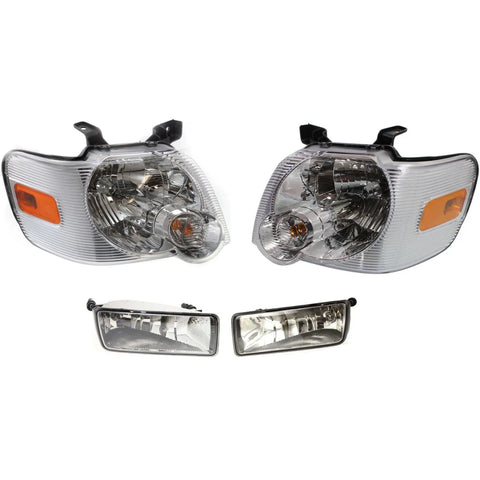 Headlight Kit For 2006-2010 Ford Explorer Left and Right 4Pc