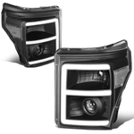11-16 d F250 F350 Super Duty 3D LED DRL Projector Headlight Black/Clear