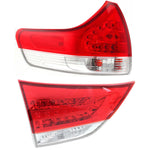 Tail Light Set For 2012-2014 Toyota Sienna LH Inner Outer Clear/Red Halogen CAPA