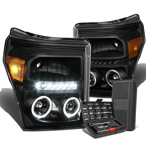 2011-2016 d Super Duty LED Halo Ring Projector Headlights+Too