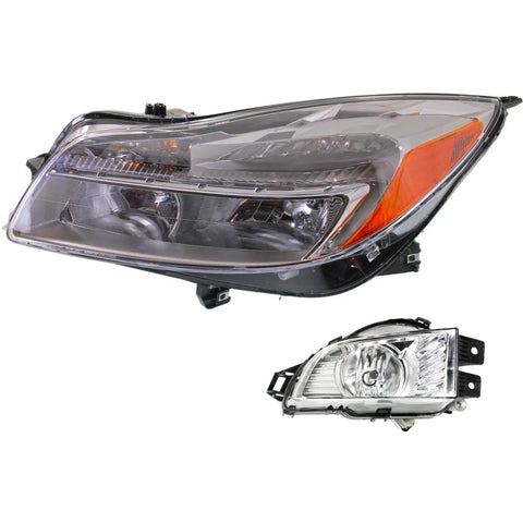 Headlight Kit For 2011-2013 Buick Regal Driver Side Clear Lens Halogen