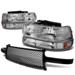 99-02 SILVERADO CHROME HEADLIGHT+AMBE