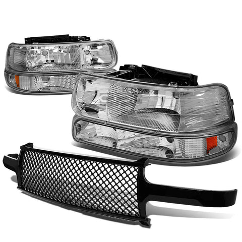 99-02 SILVERADO CHROME HEADLIGHT+AMBE
