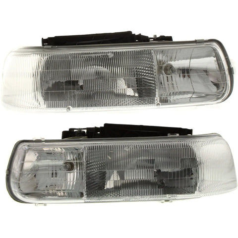 Halogen Headlight Set For 1999-2002 Chevrolet Silverado 1500 w/Bulb(s) Pair CAPA